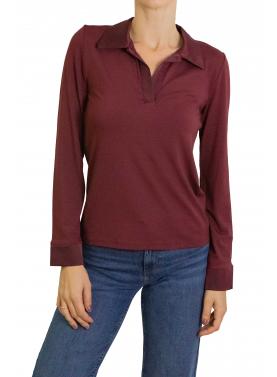 Maglia con colletto tinta unita 